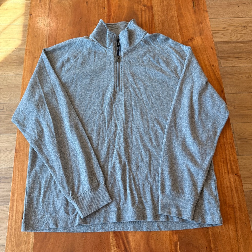 L.L. Bean Men's Gray 1/4 Zip Henley Pullover Size XL